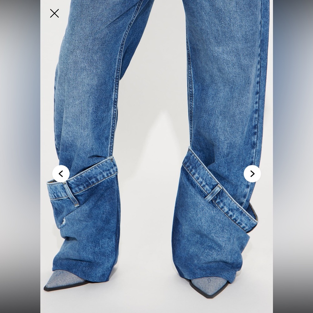 Fashion Nova Blue Straight Leg Jeans - Picture 3 of 4